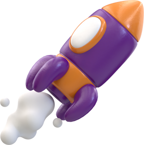 3D RENDERING ROCKET ICON FOR BUSINESS MARKETING