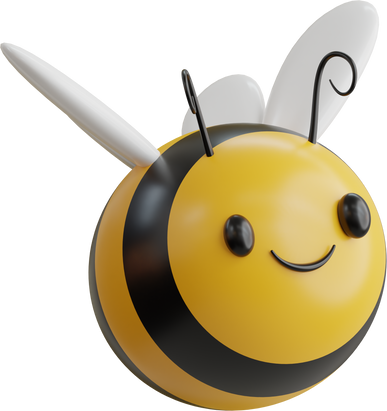 3D Cute Honey Bee Illustration